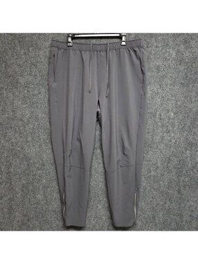 VRST Jogger Pants Men XL Gray Stretch Zip Ankle Running Gym Training Yoga Casual